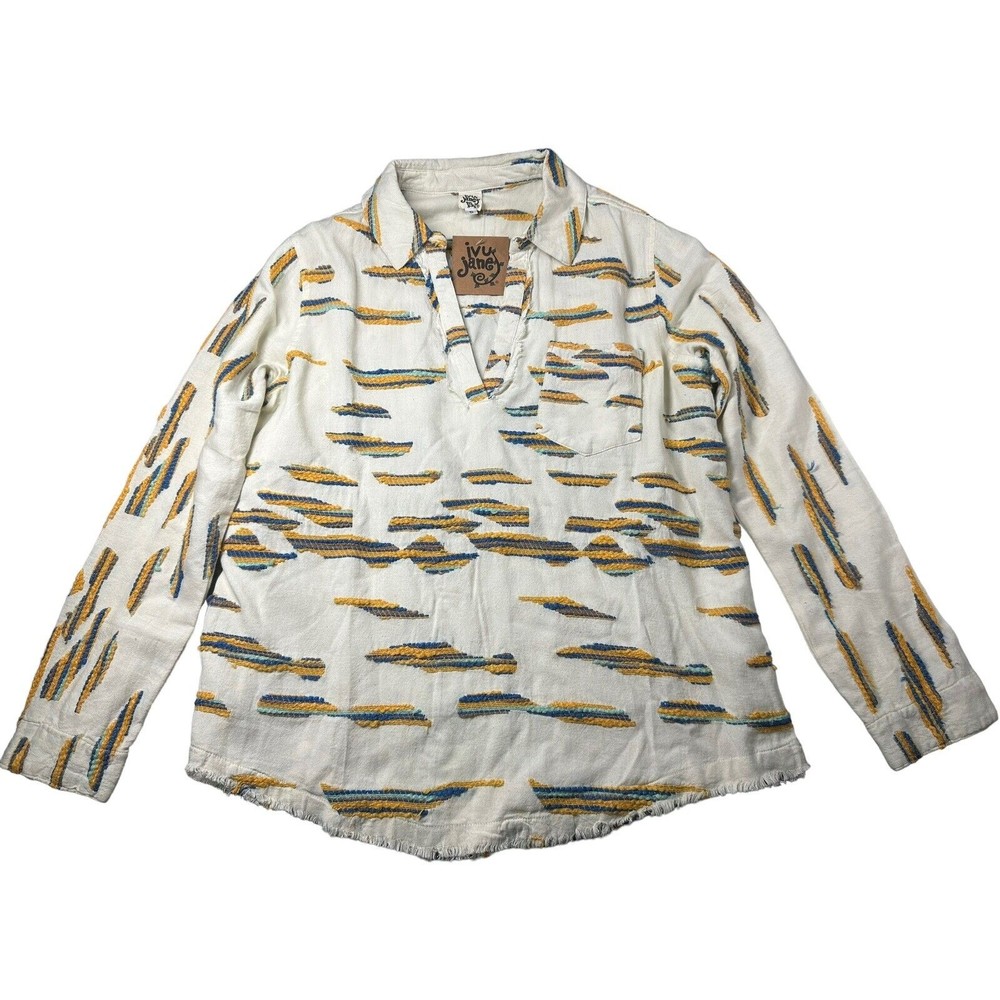 Ivy Jane Blouse Top Womens Small Wrap V Neck Embroidered‎ Pullover NWT Popover